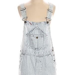 Faherty Blue and White Striped Women’s Short Overalls/Shortalls